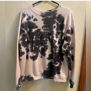 Anti Social Tie Dye Sweatshirt Embroidered Sz XL Eighty Eight